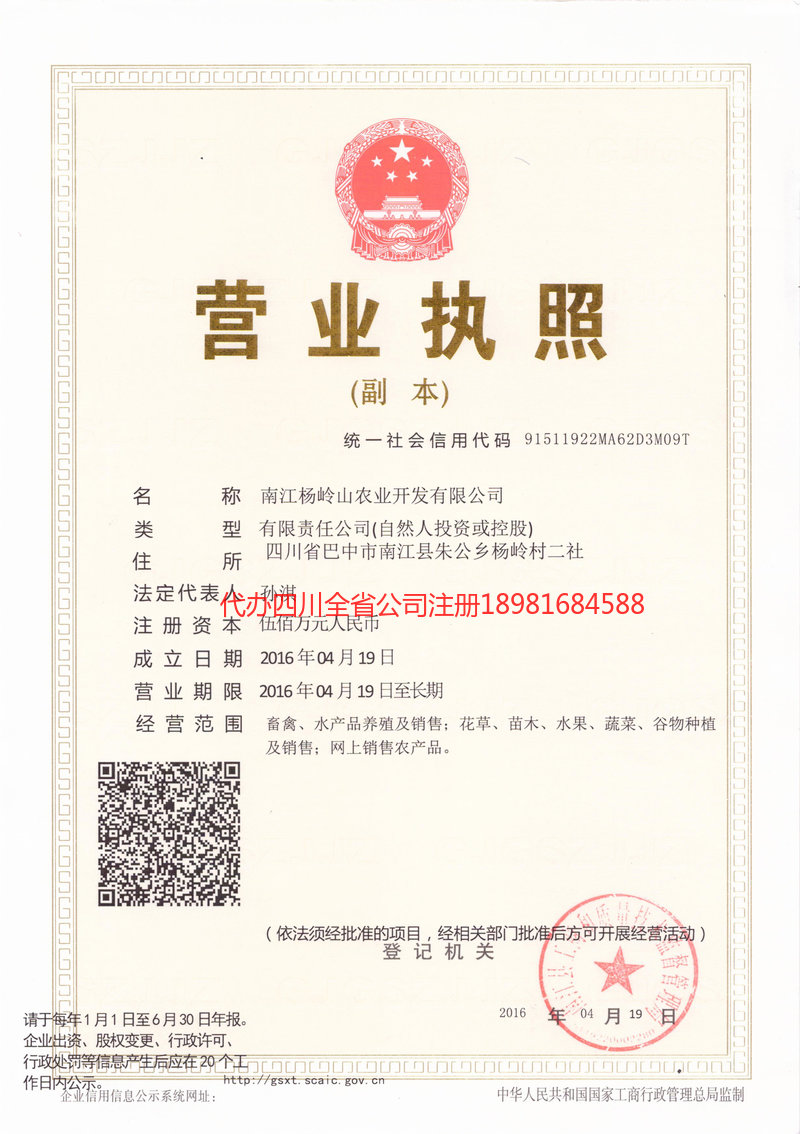 和龙和龙杨岭山农业开发有限公司